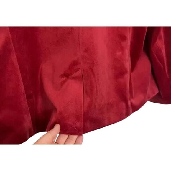 Christmas LC Lauren Conrad Double Breasted Notch Collar Red Velvet Holiday Blaze - Picture 10 of 16